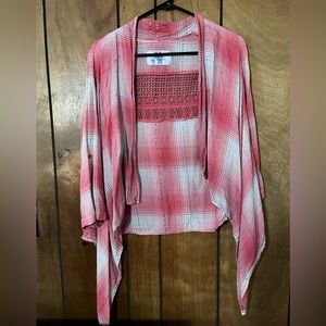 Girls Justice Pink Plaid Flannel Cardigan